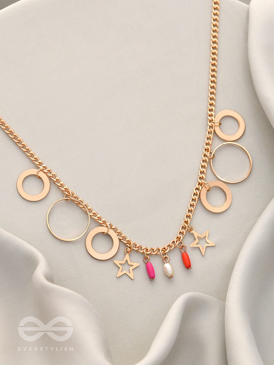 The Eternal Cosmos- Classy Golden Necklace With Anti-Tarnish Coating