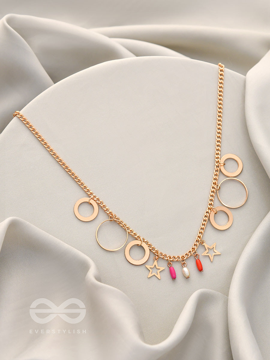 The Eternal Cosmos- Classy Golden Necklace With Anti-Tarnish Coating