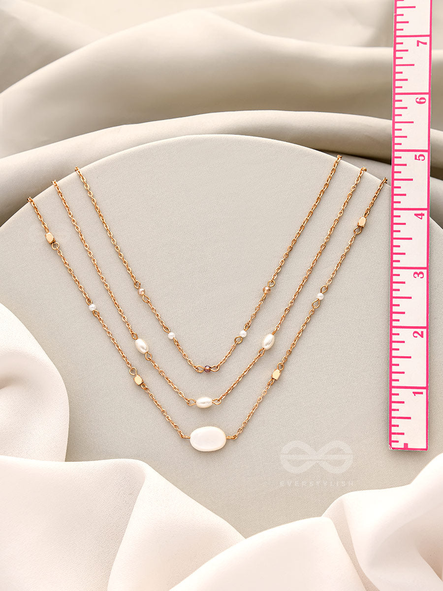 Lost In Space- Golden Stone Layered Necklace With Anti-Tarnish Coating