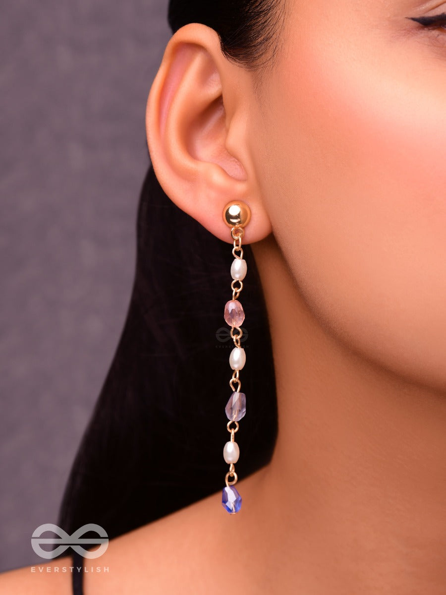 Right As Rain- Golden Glass Beads Earrings