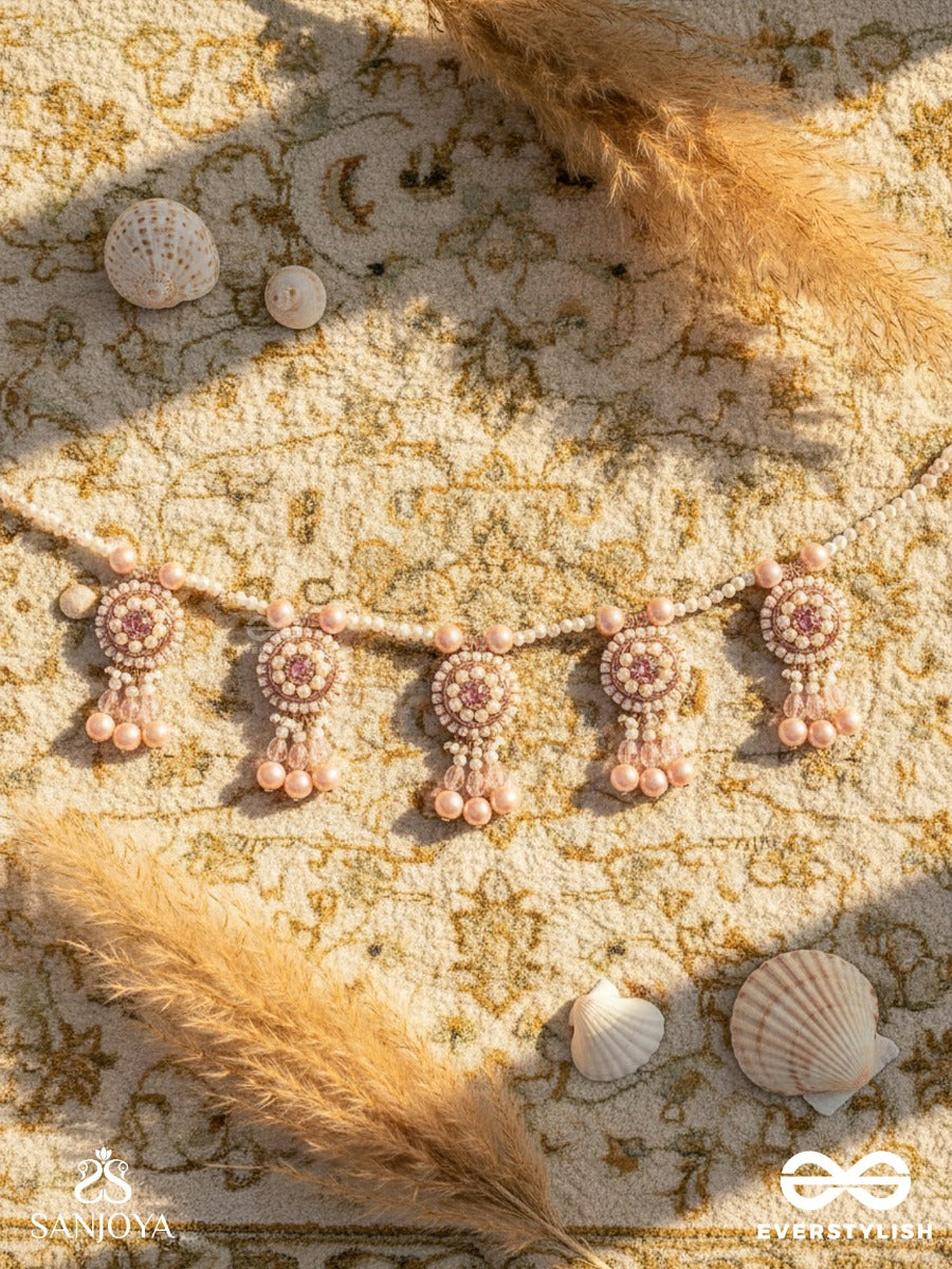 Shadwal- The Pretty Meadow- Pearls And Stones Embroidered Necklace