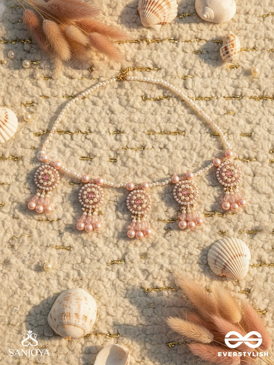 Shadwal- The Pretty Meadow- Pearls And Stones Embroidered Necklace