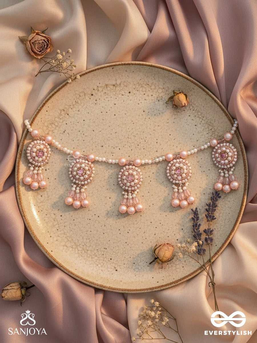 Shadwal- The Pretty Meadow- Pearls And Stones Embroidered Necklace