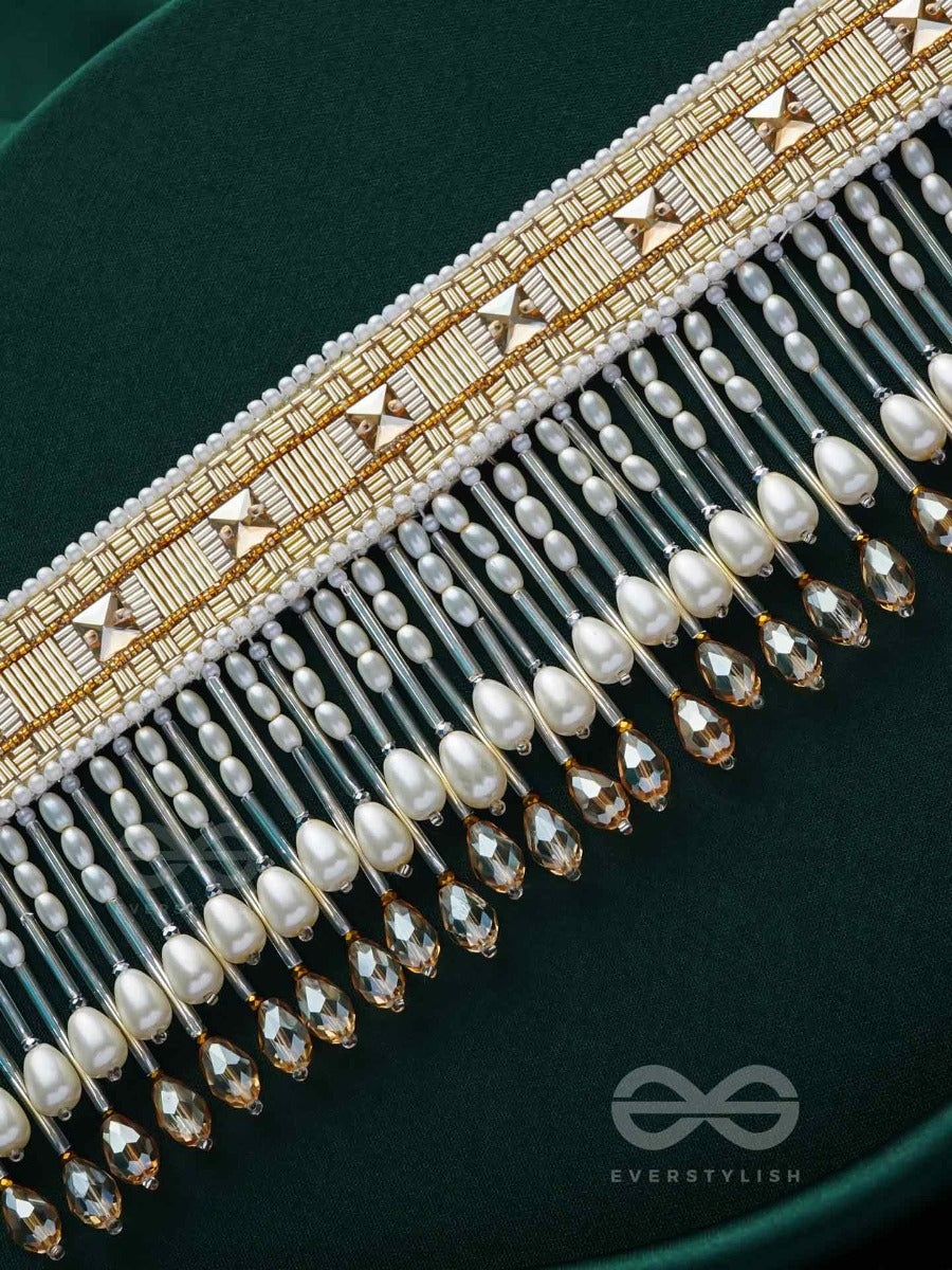 Anshumali- The Sunny Sky- Stones, Pearls And Glass Beads Embroidered Choker Necklace