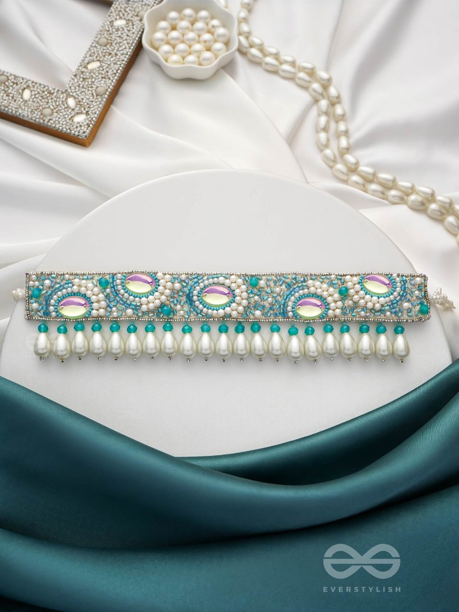Jalakrit- The Rainy Clouds- Pearls And Stones Embroidered Choker Necklace