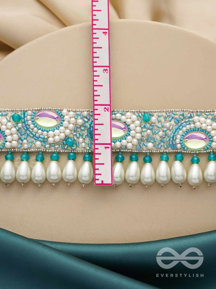 Jalakrit- The Rainy Clouds- Pearls And Stones Embroidered Choker Necklace