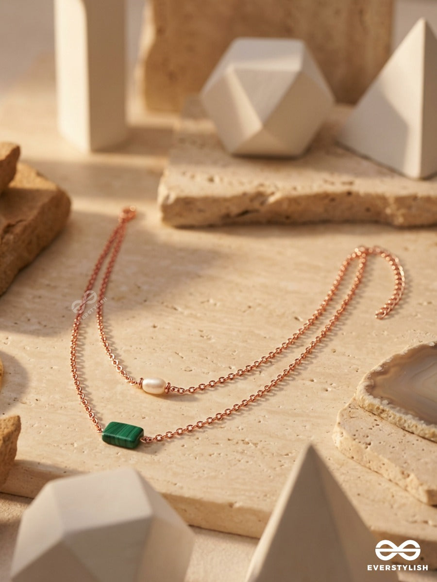 The Jade Shadow- Golden Layered Necklace With Anti-Tarnish Coating