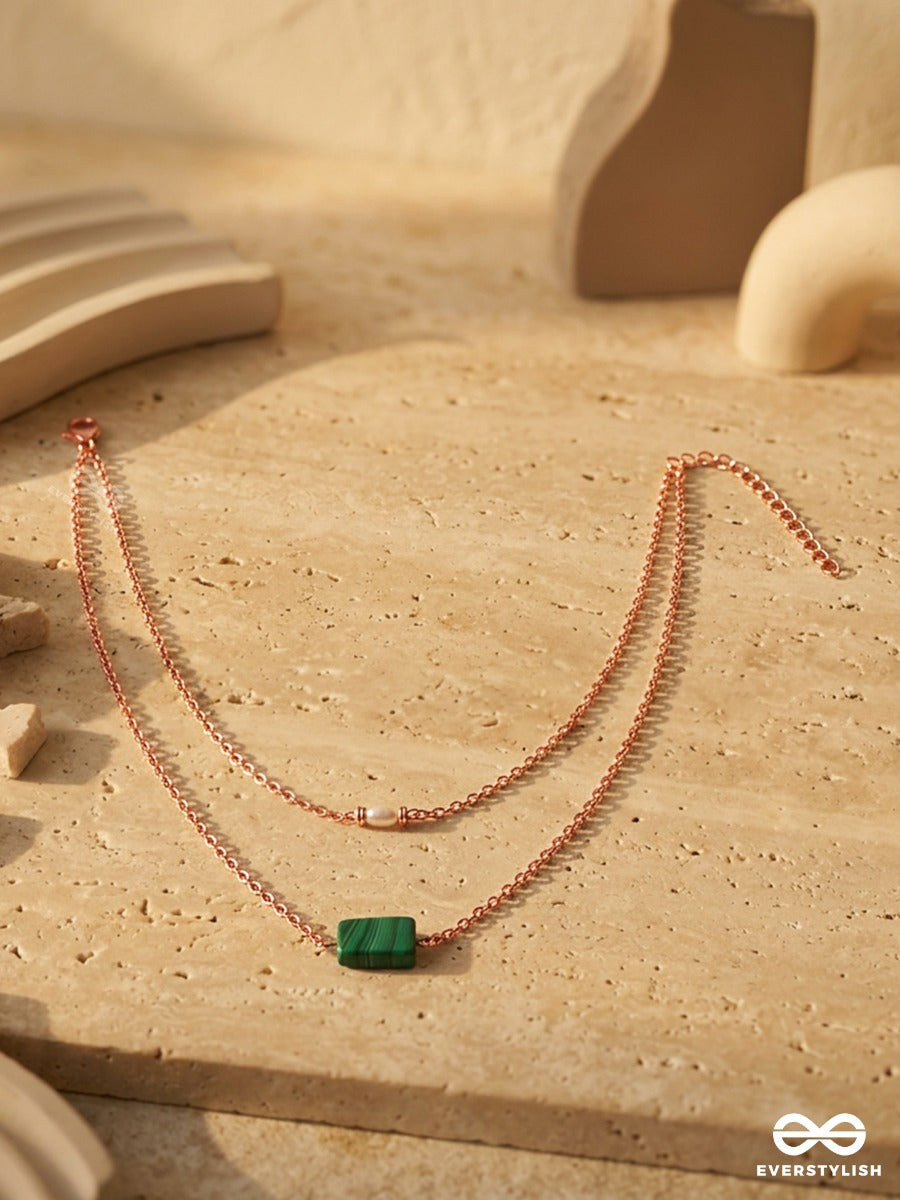 The Jade Shadow- Golden Layered Necklace With Anti-Tarnish Coating