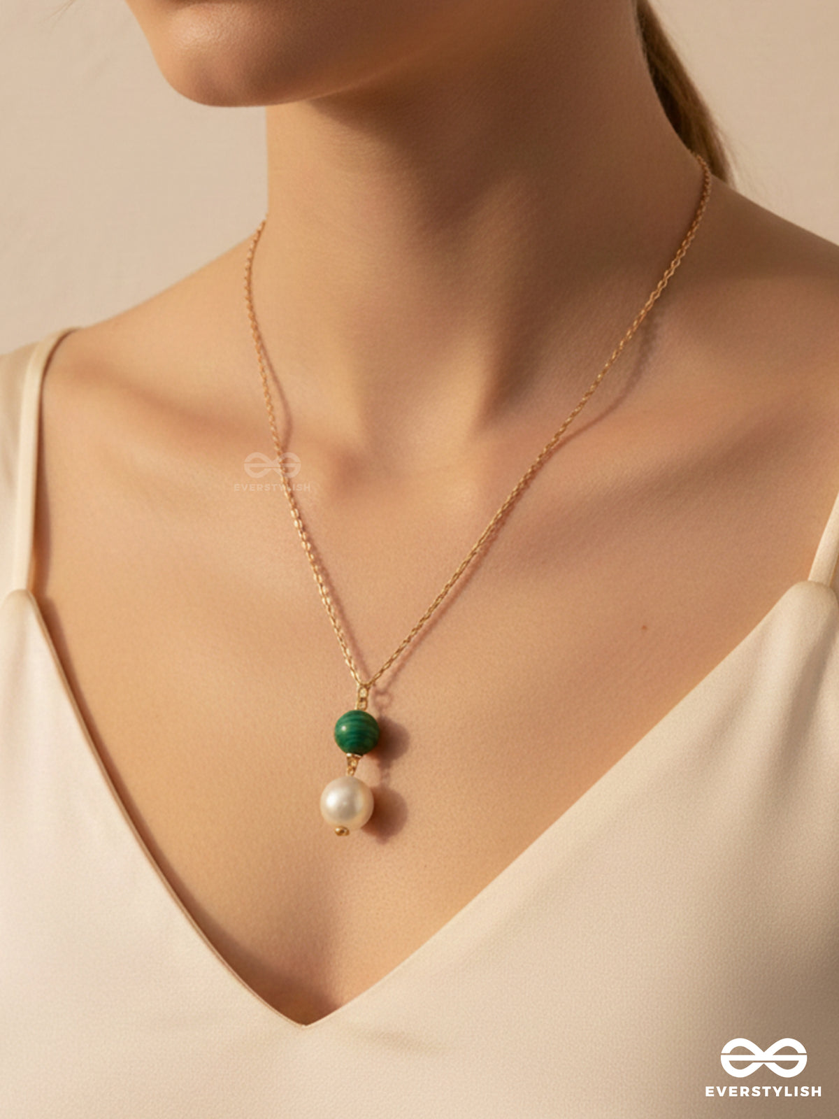 Flora N Fauna- Golden Pearl Necklace With Anti-Tarnish Coating