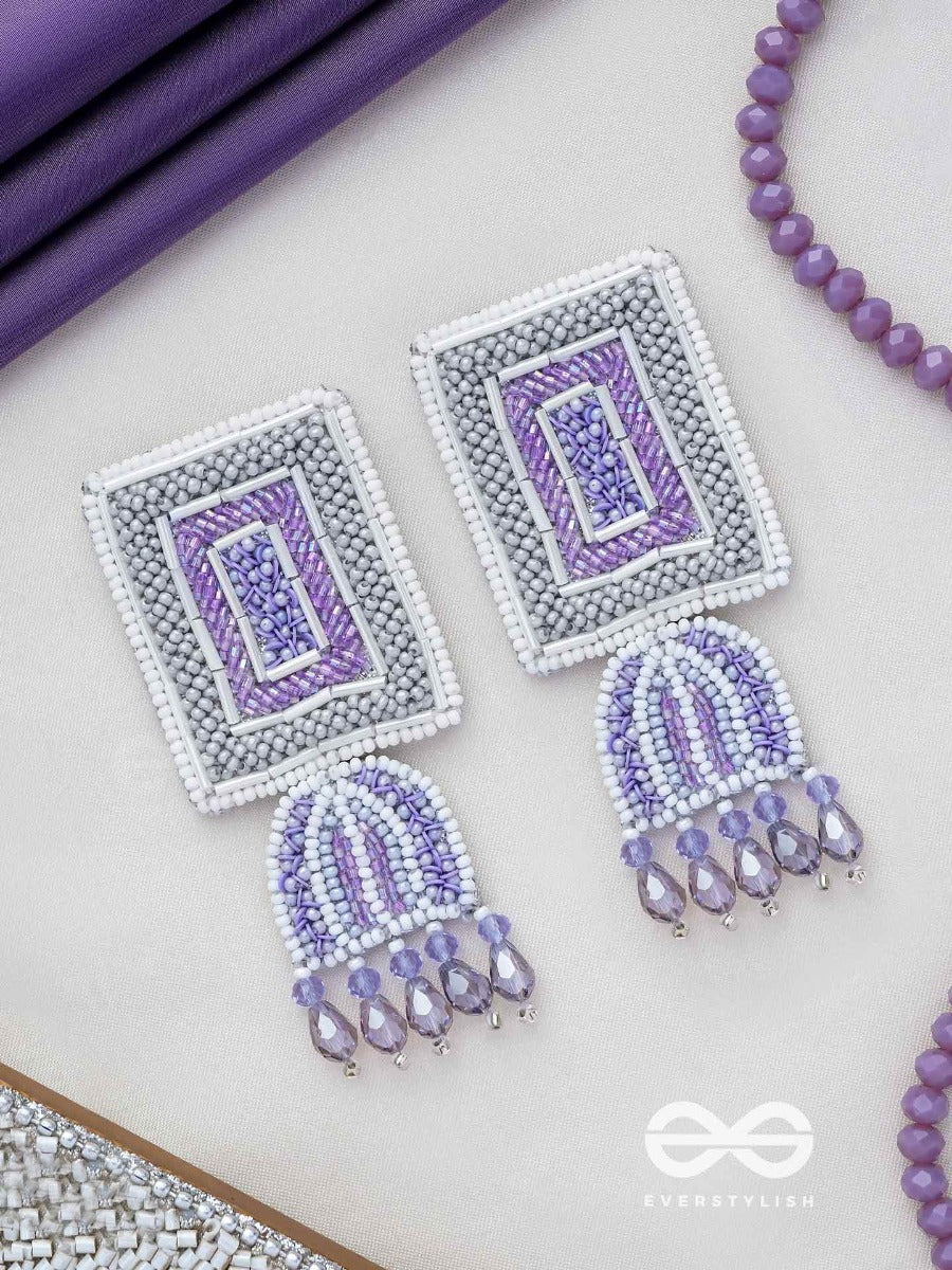 Haarya- The Beautiful Bell- Beads And Glass Drops Embroidered Earrings