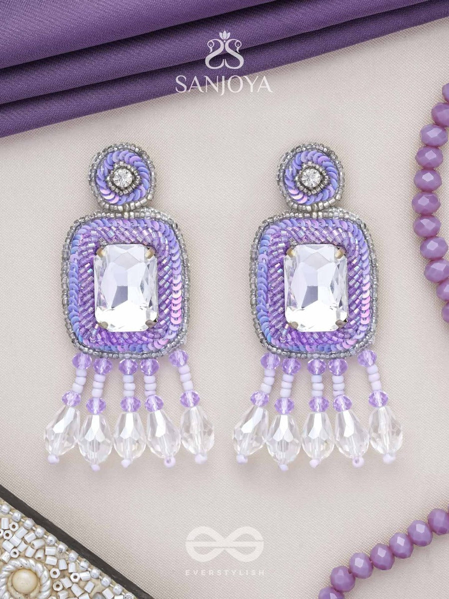 Aadarsa- The Magnificent Mirror- Stones And Sequins Embroidered Earrings