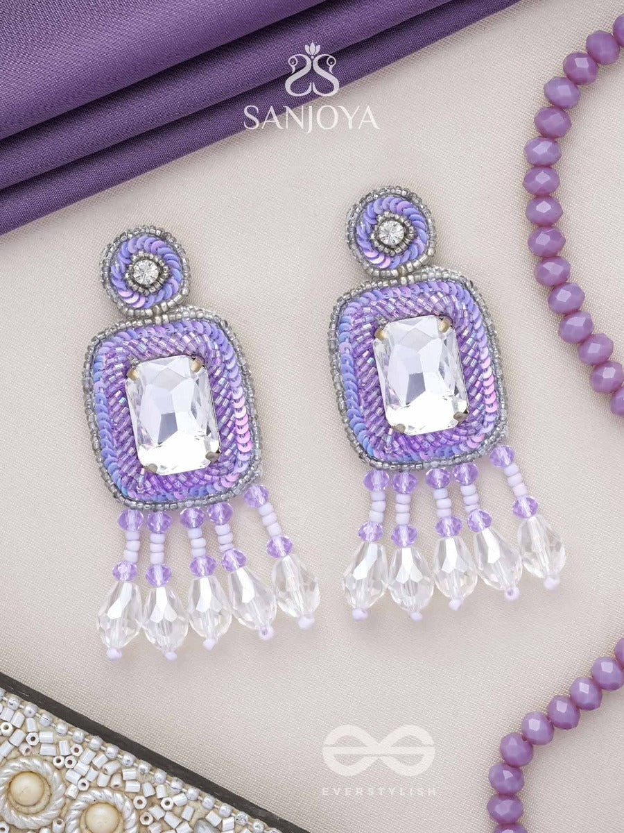 Aadarsa- The Magnificent Mirror- Stones And Sequins Embroidered Earrings