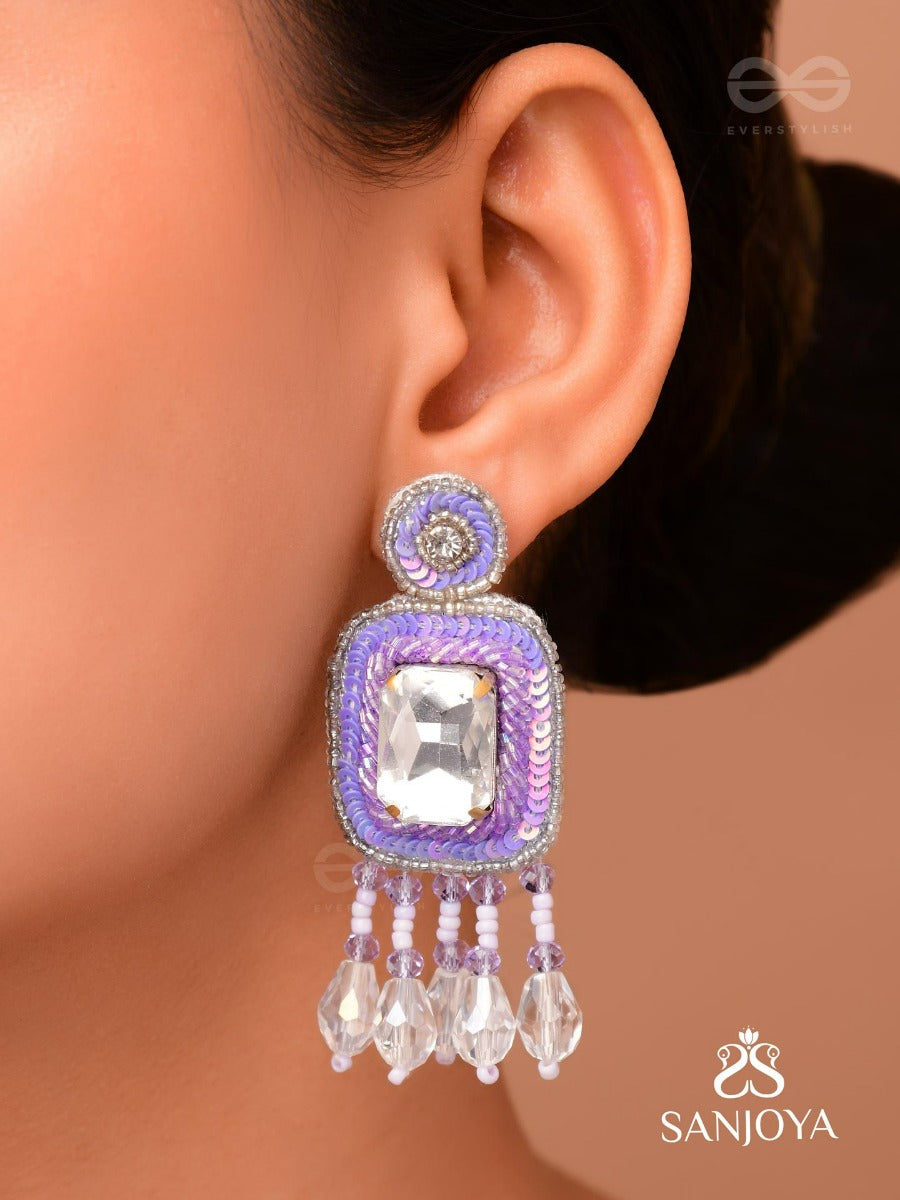 Aadarsa- The Magnificent Mirror- Stones And Sequins Embroidered Earrings