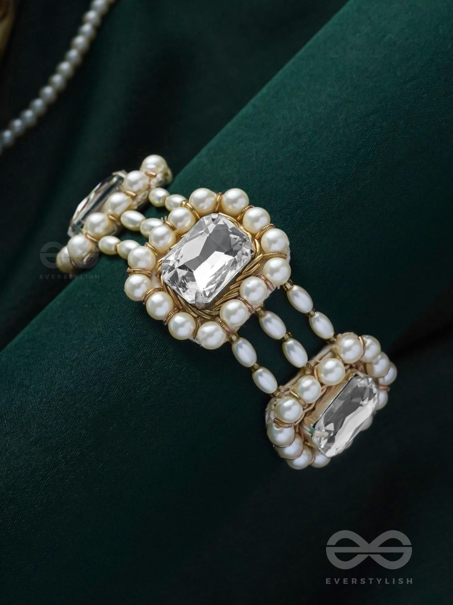 Bhaamin- The Blazing Light- Stone And Dabka Embroidered Bracelet