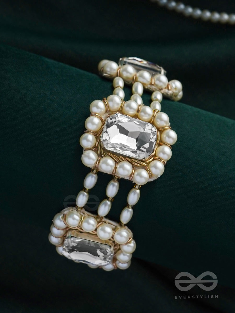 Bhaamin- The Blazing Light- Stone And Dabka Embroidered Bracelet