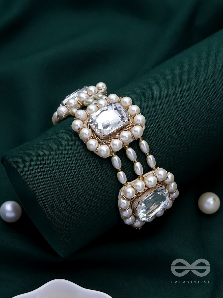 Bhaamin- The Blazing Light- Stone And Dabka Embroidered Bracelet