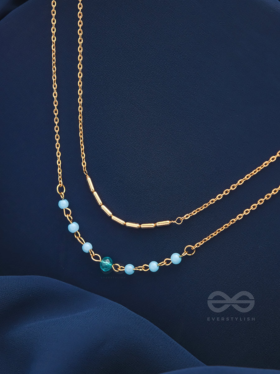 The Wonder Waters- Golden Layered Necklace With Anti-Tarnish Coating