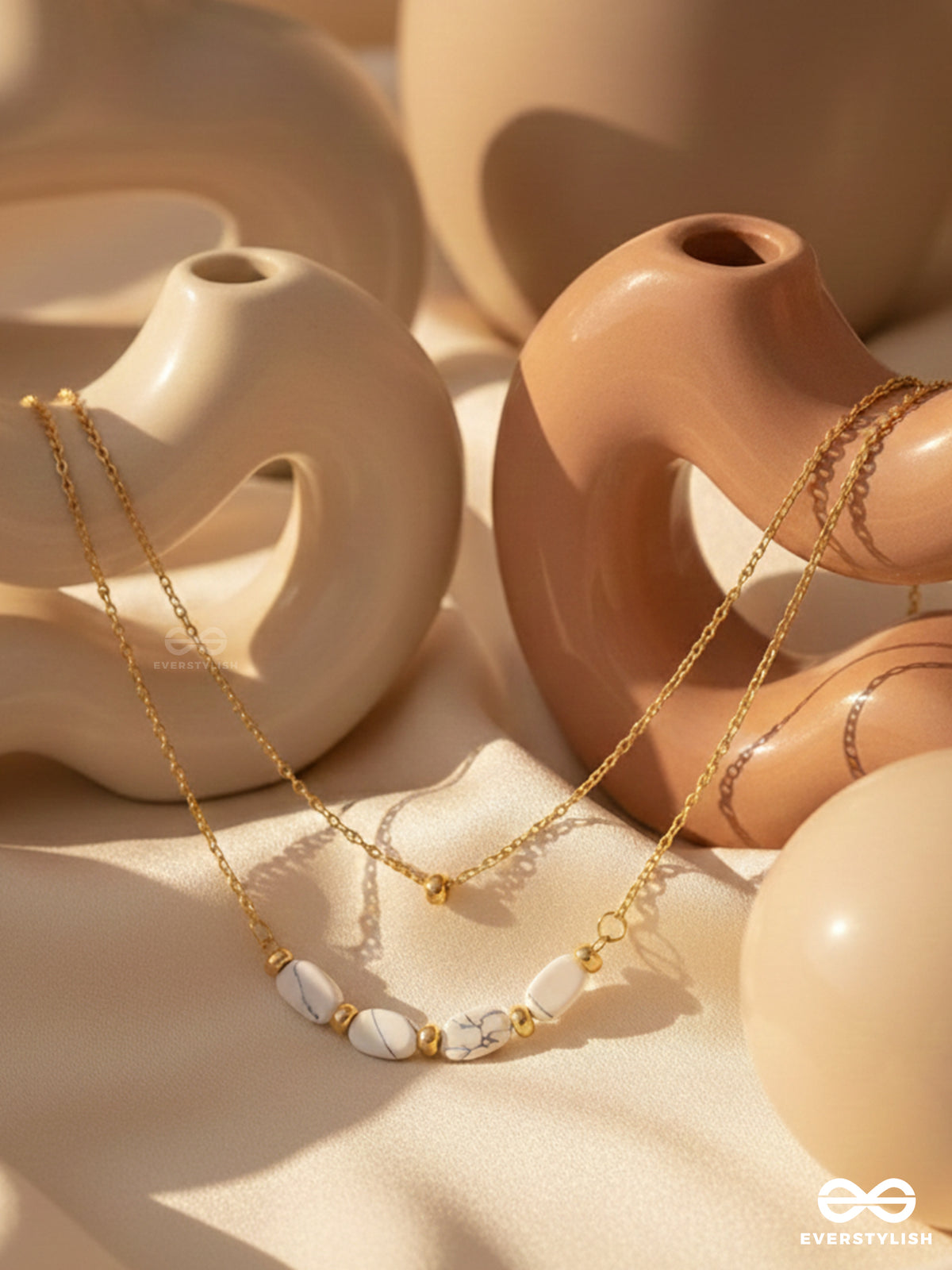 The Stepping Stones- Golden Layered Necklace With Anti-Tarnish Coating