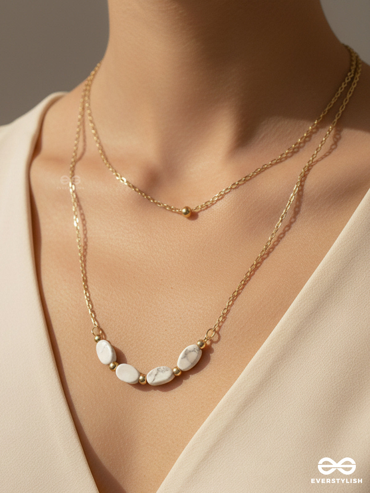 The Stepping Stones- Golden Layered Necklace With Anti-Tarnish Coating