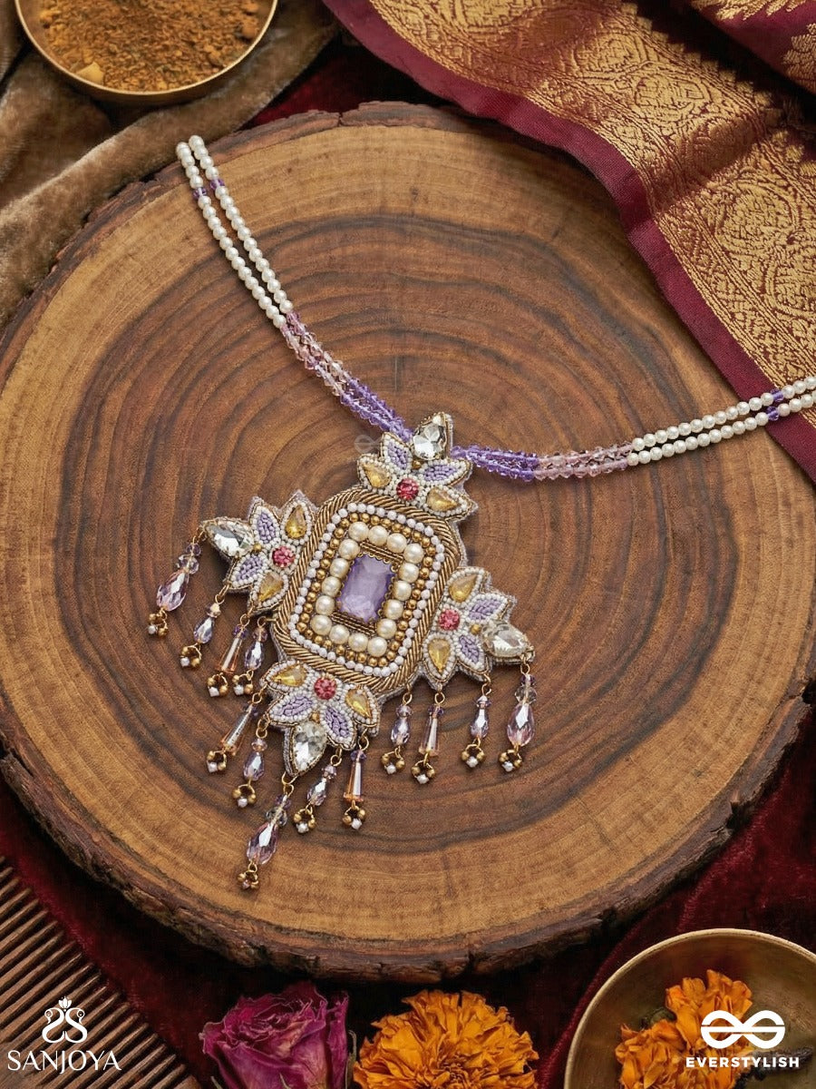 Samalya- The Decorated Diadem- Pearls, Stones And Beads Embroidered Neckpiece