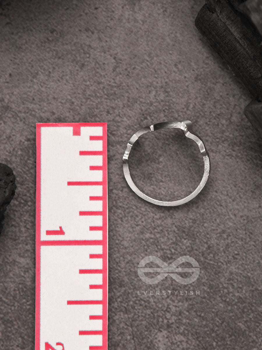 The Crooked Crown- Adjustable Silver Ring