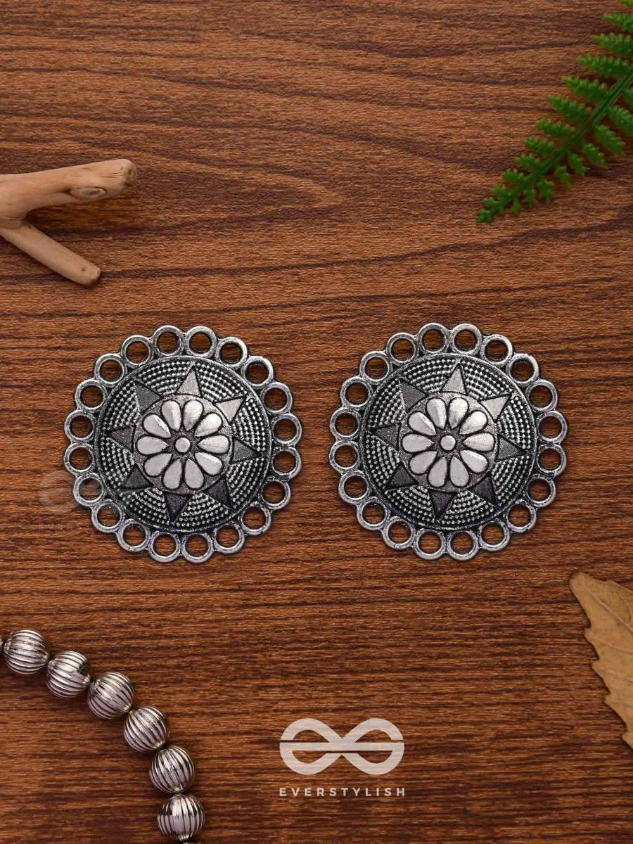 The Sterling Sun- Oxidized Stud Earrings