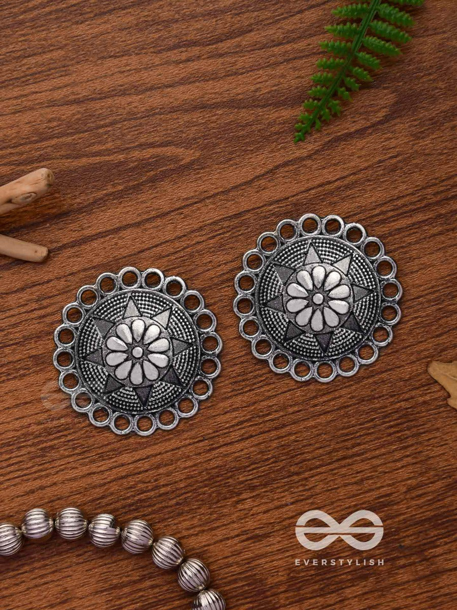 The Sterling Sun- Oxidized Stud Earrings