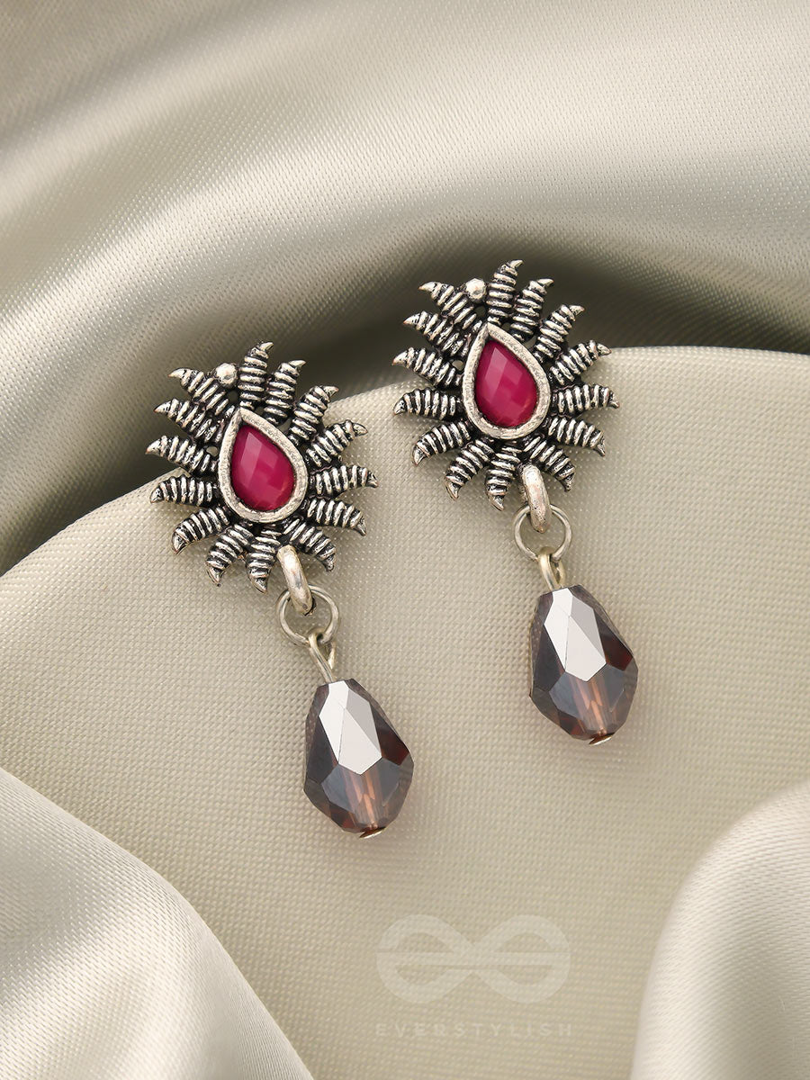 Drops Of Light- Tiny Trinket Earrings (Carmine Red)