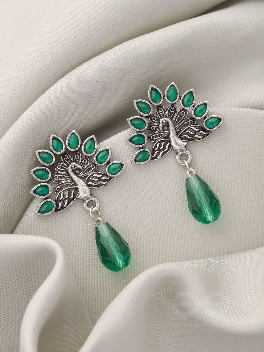 Wings Of Fire- Tiny Trinket Earrings (Emerald Green)