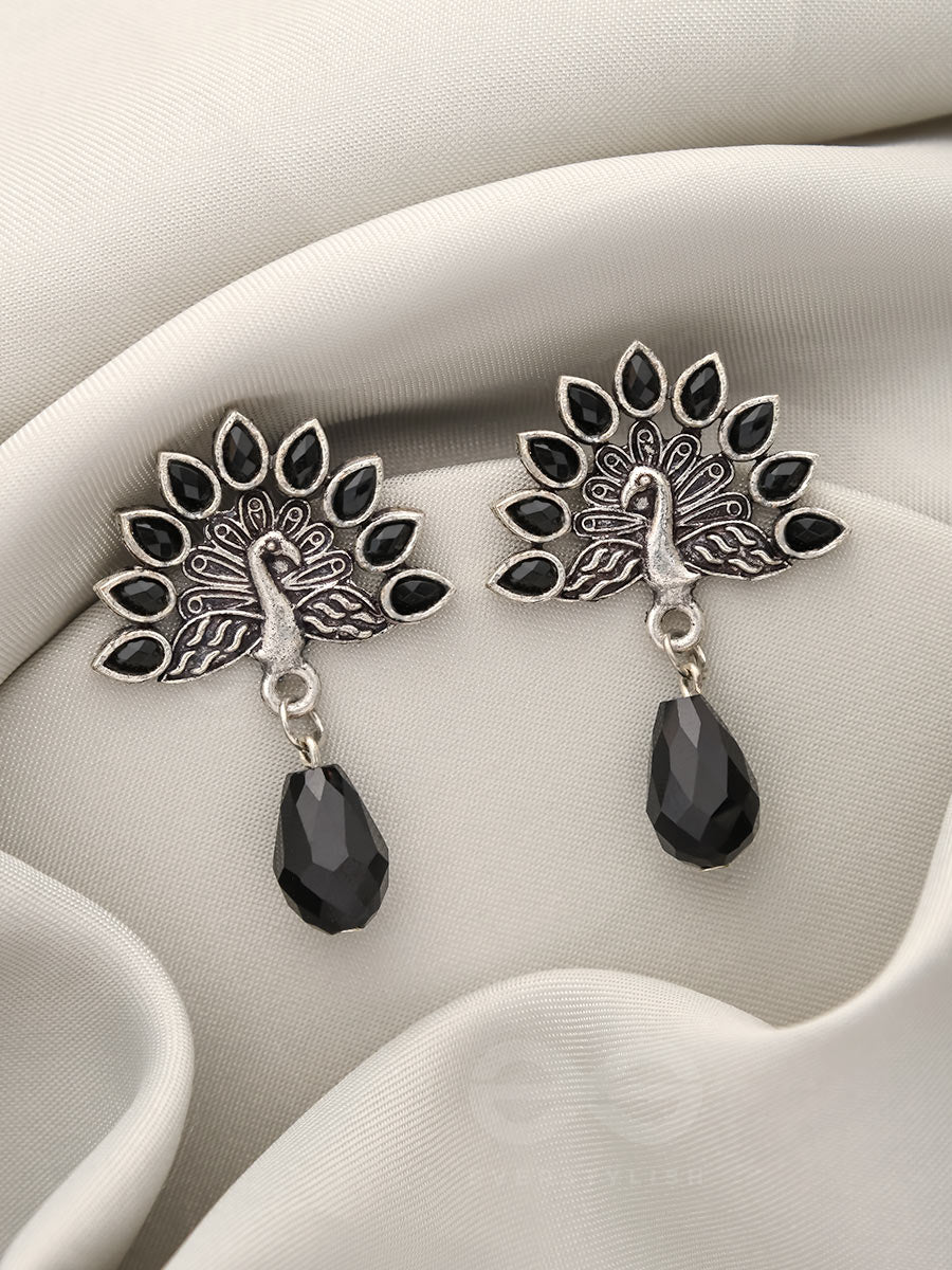 Wings Of Fire- Tiny Trinket Earrings (Jade Black)