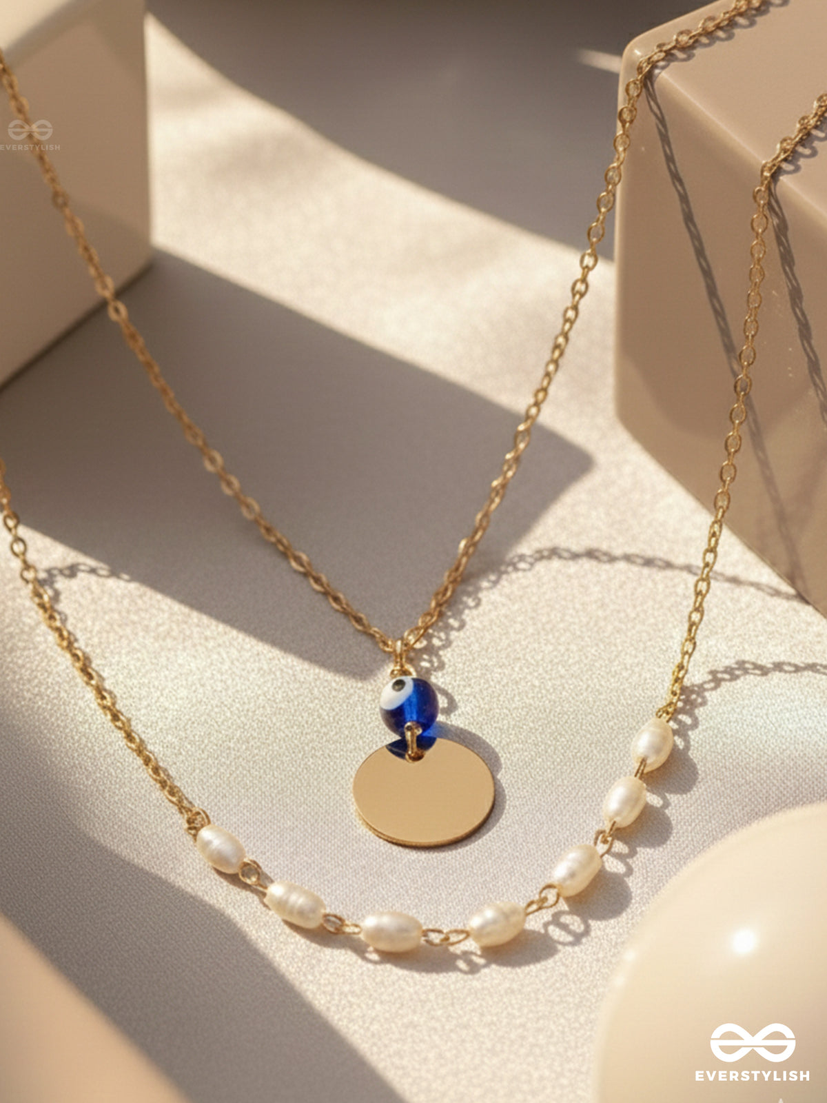 Sun N Sea- Golden Layered Necklace With Anti-Tarnish Coating