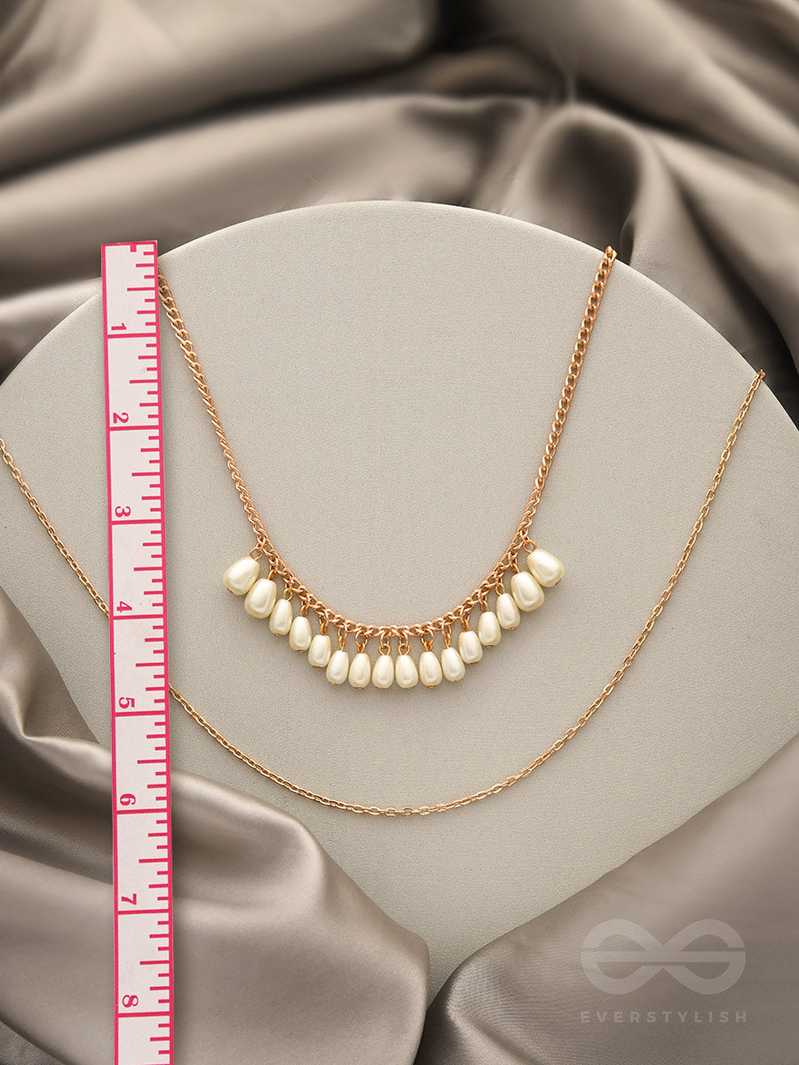 The Rain Shower- Golden Layered Pearl Necklace With Anti-Tarnish Coating