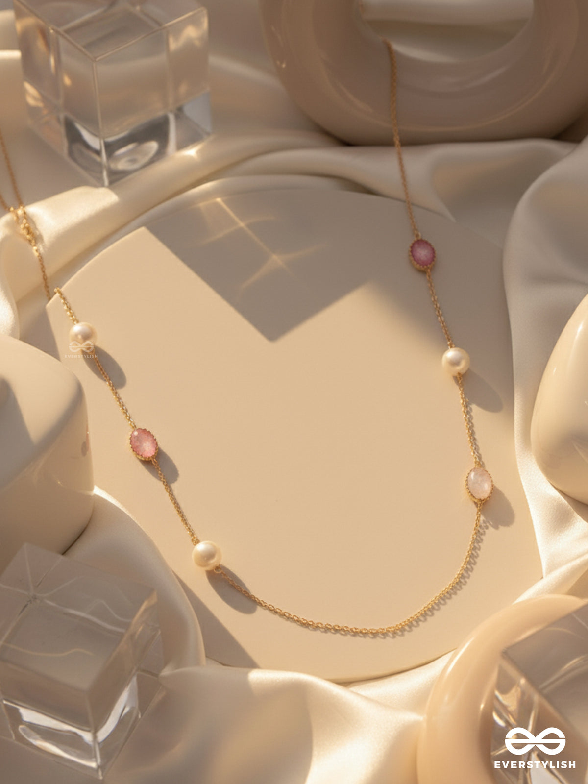 The Cosmic Attraction- Golden Bead Necklace With Anti-Tarnish Coating