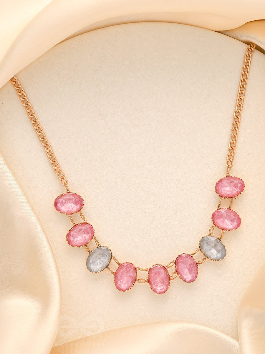 Garland Of Wild Roses- Golden Embellished Necklace With Anti-Tarnish Coating