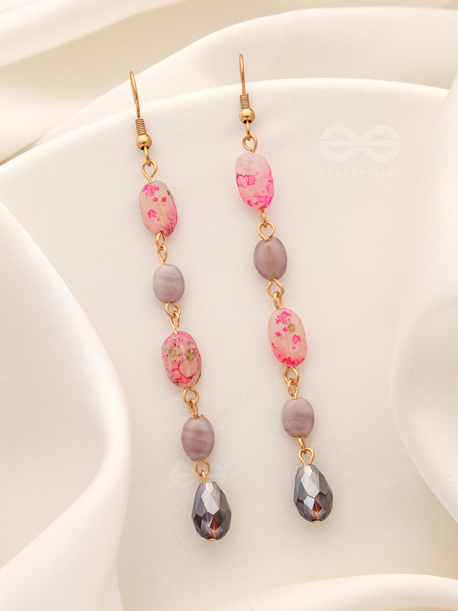 Drops Of Chroma- Golden Embellished Earrings