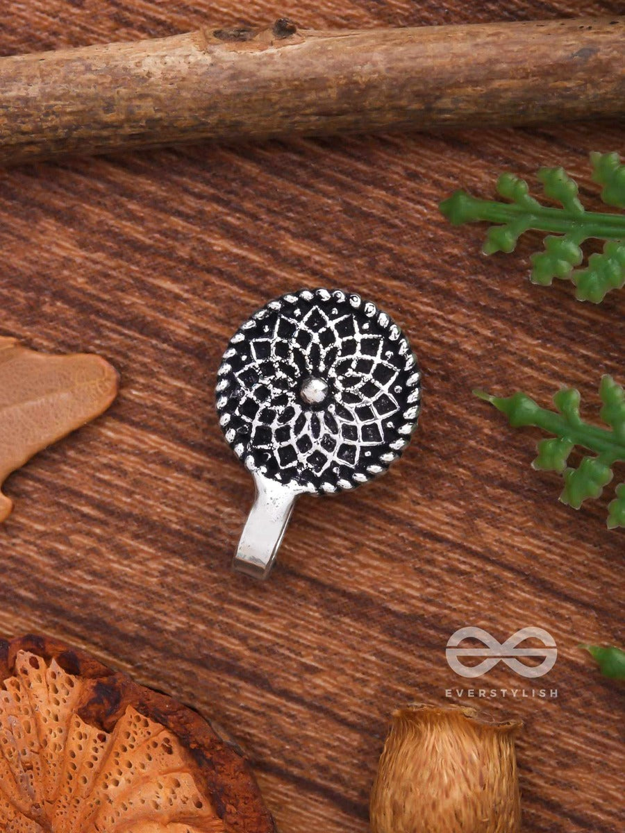 The Mandala Magic - Oxidised Non-Pierced Nosering