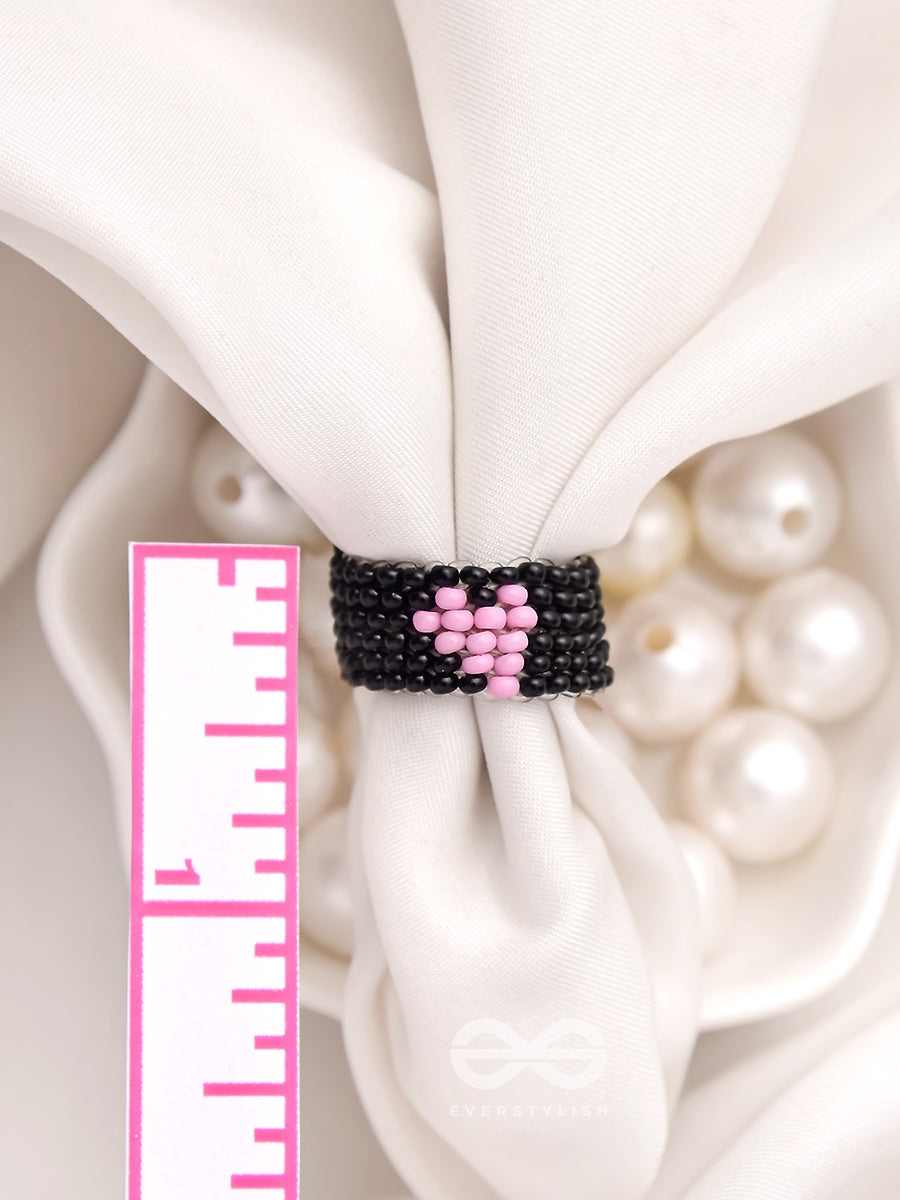 The Midnight Sky- Black Beaded Ring