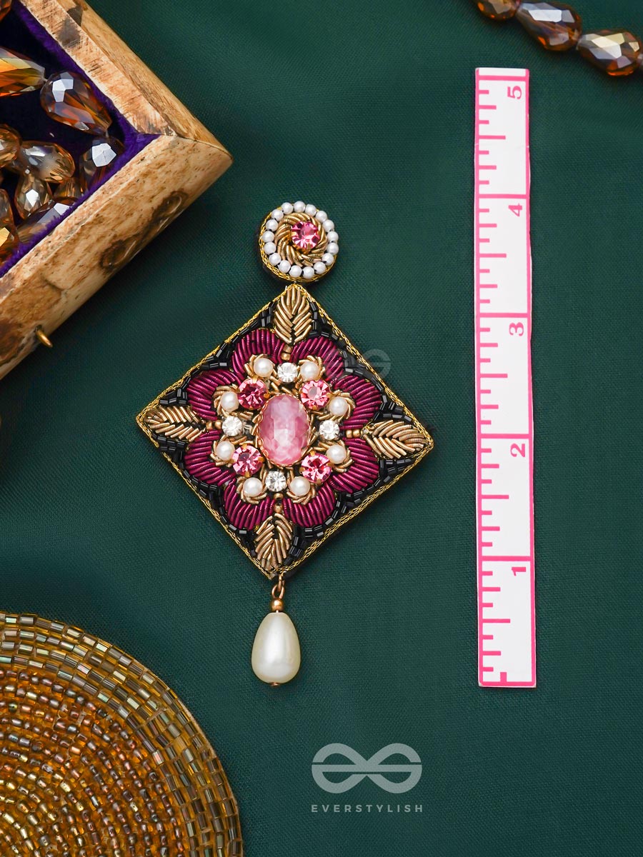 Kisalaya- The Delicate Bloom- Pearls And Stones Embroidered Earrings