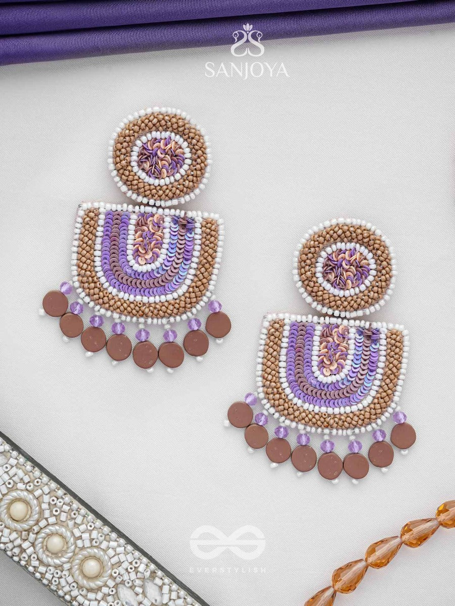 Aashyam- The Setting Sun- Beads And Sequins Embroidered Earrings