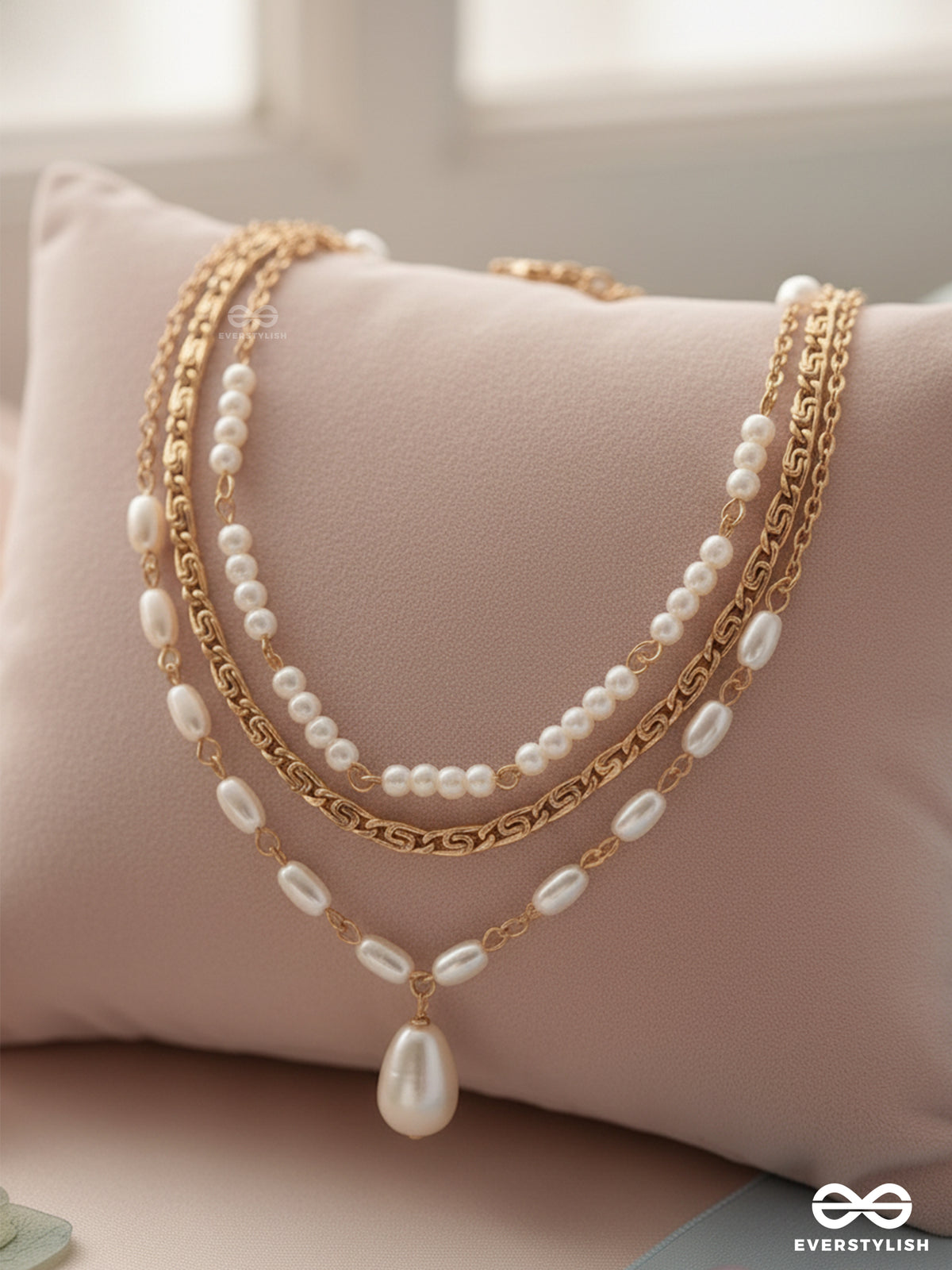 Drops Of Sunlight- Golden Pearl Choker Necklace