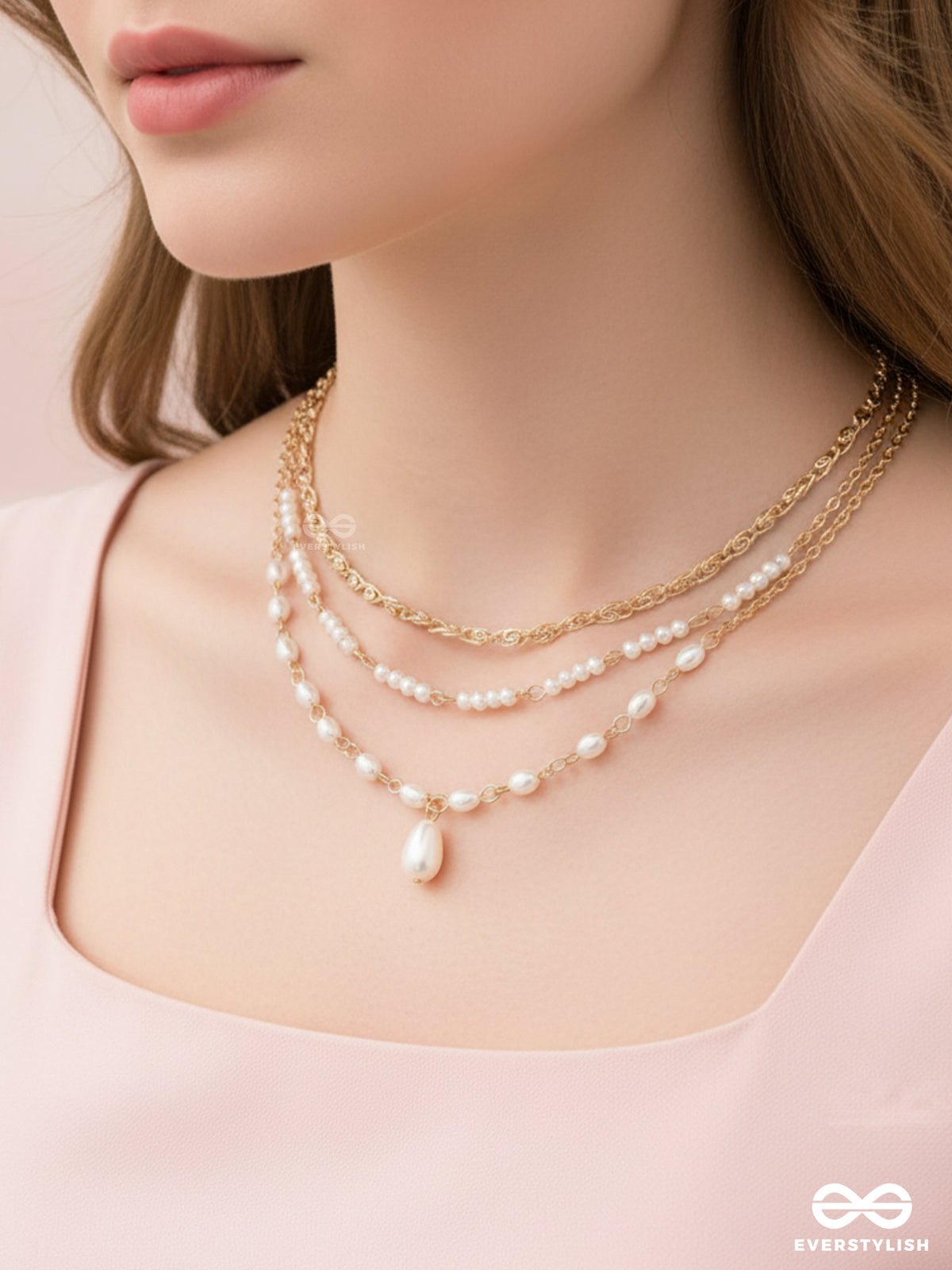 Drops Of Sunlight- Golden Pearl Choker Necklace