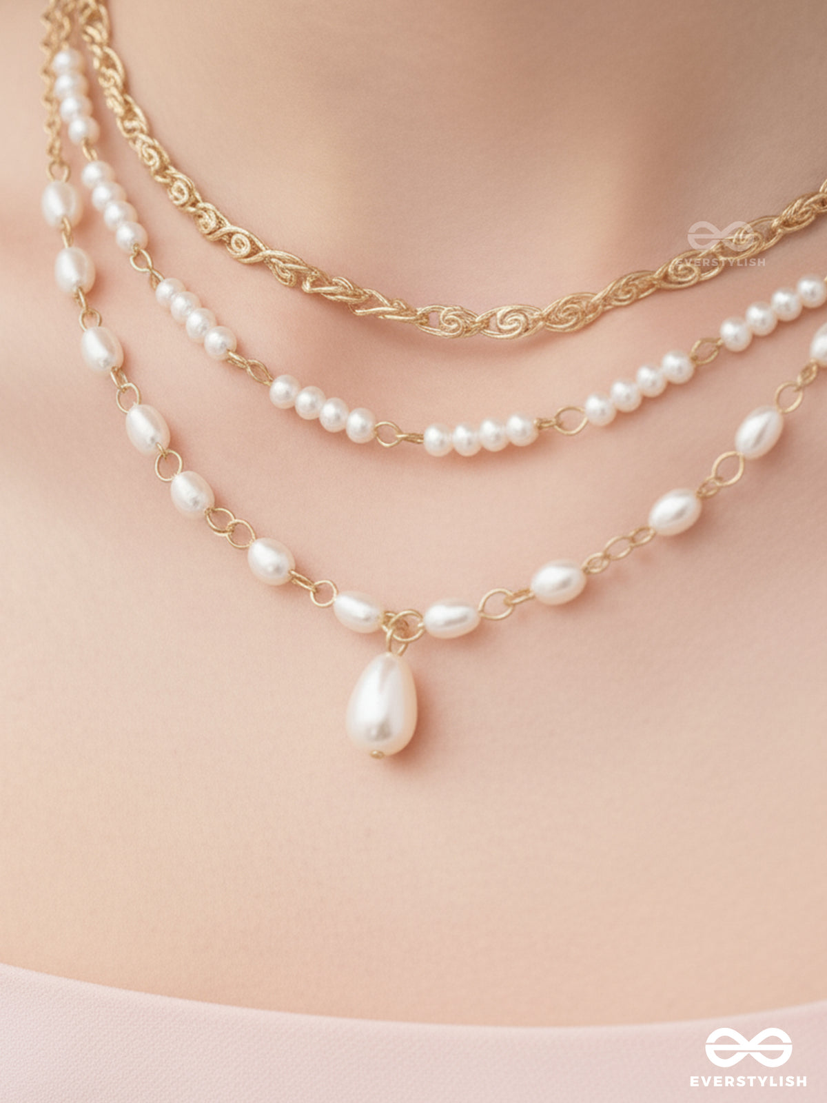 Drops Of Sunlight- Golden Pearl Choker Necklace