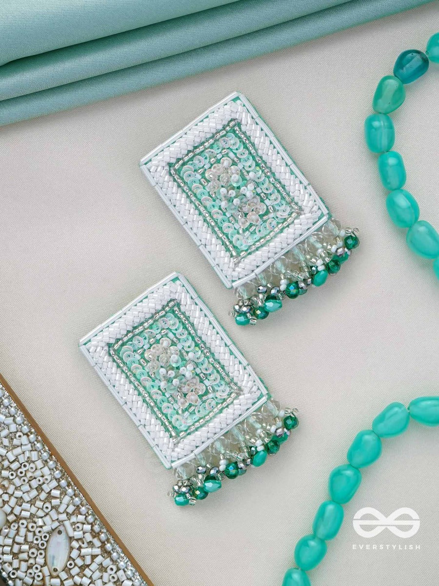 Aalekhya- The Pretty Painting- Sequins And Glass Beads Embroidered Earrings