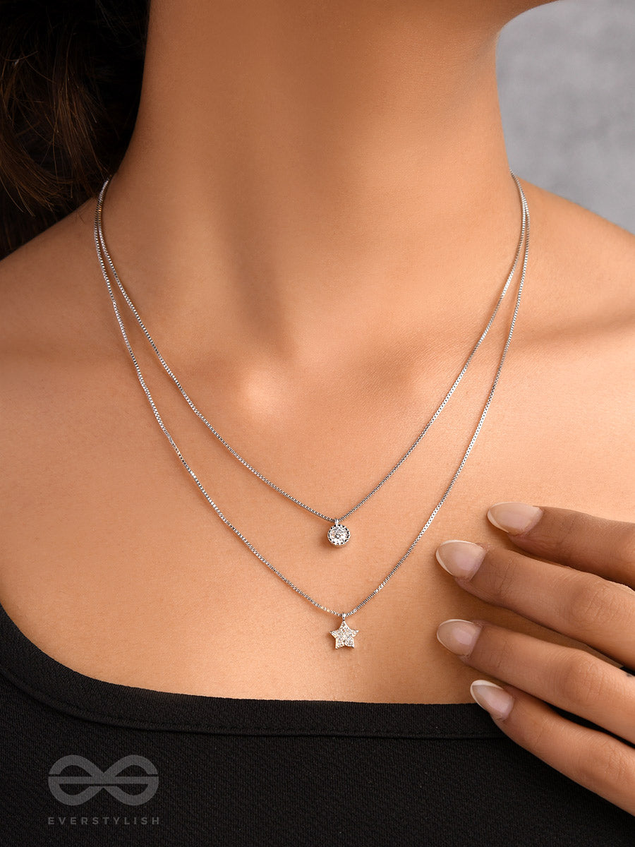 Petal N Bloom- Silver Layered Necklace