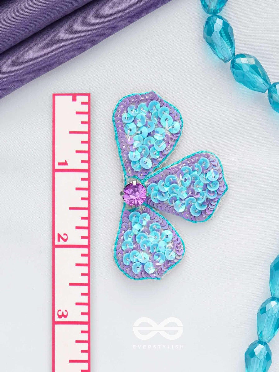 Kuvalaya- The Blue Bloom- Stones And Sequins Embroidered Earrings