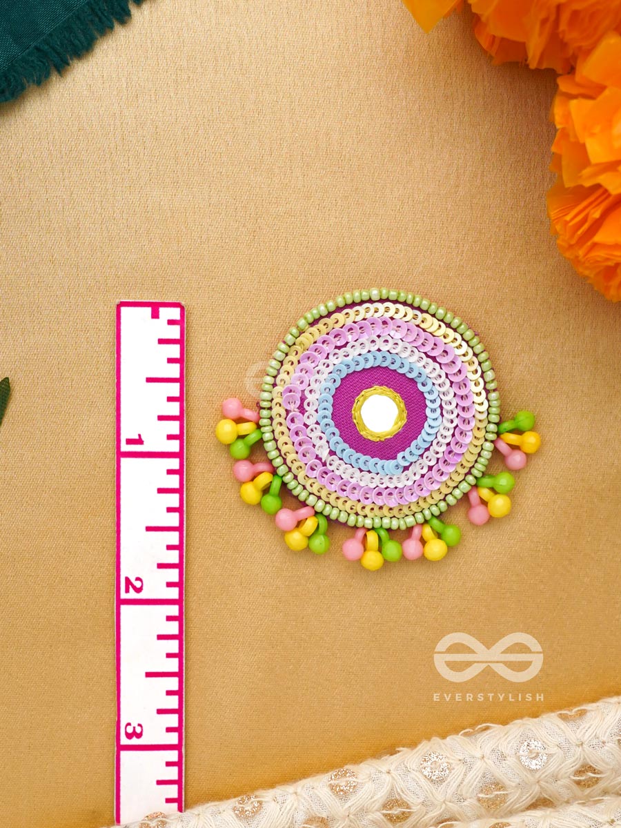 Dhriti- The Mythical Garden- Mirror, Resham And Sequins Embroidered Earrings