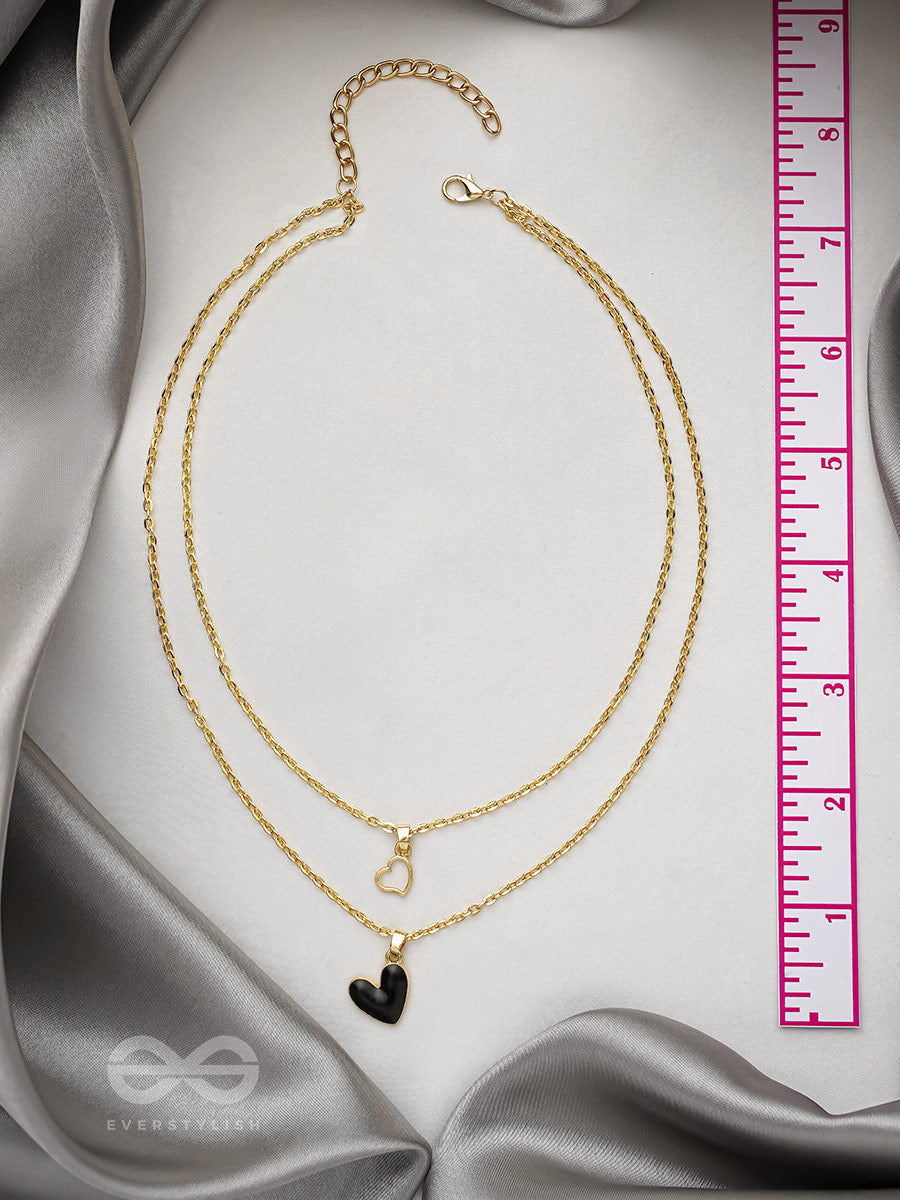 The Heart's Reflection- Golden Embellished Necklace With Anti-Tarnish Coating