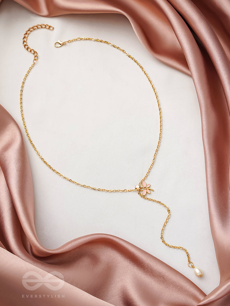 The Moth N Flame- Golden Embellished Necklace With Anti-Tarnish Coating