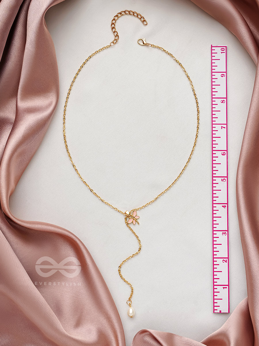 The Moth N Flame- Golden Embellished Necklace With Anti-Tarnish Coating