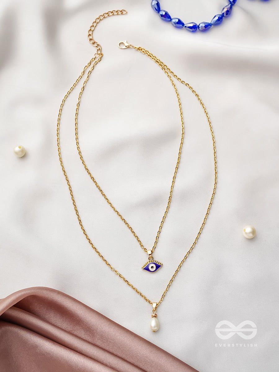 The Eye Candy- Golden Embellished Necklace With Anti-Tarnish Coating